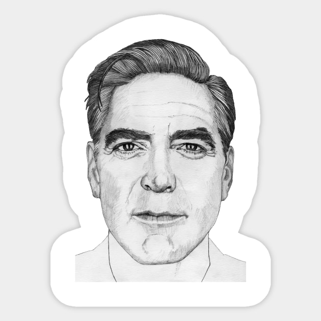 George Clooney Sticker by paulnelsonesch